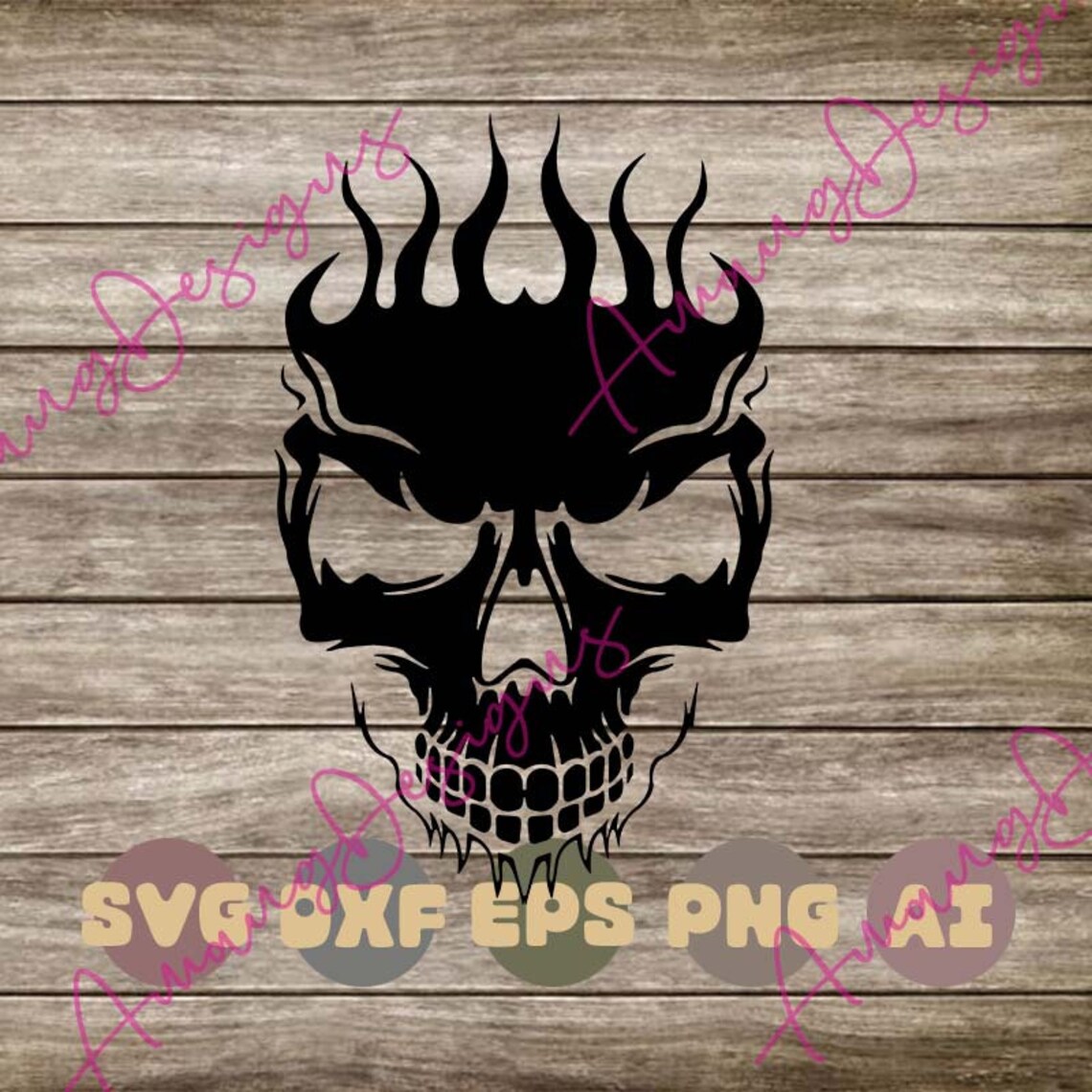 Skull Svg File For Cricut Skull Dxf Silhouette Skull Svg Cut | Etsy