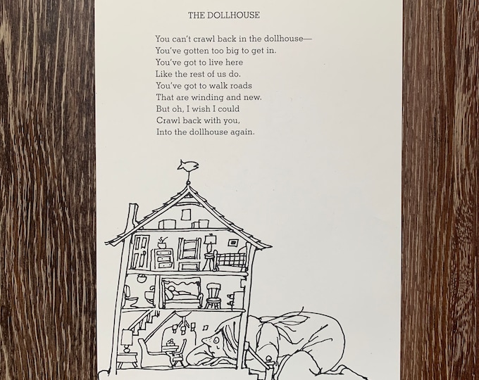 Vintage Pages Shel Silverstein Dollhouse Poem and Illustration