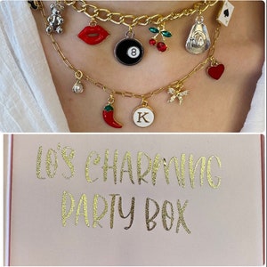 DIY Charm Necklace Kit Girls Night Jewelry Making Party Slumber Party Galentines bachelorette Party/Bridal Shower ActivityTeam Building Game