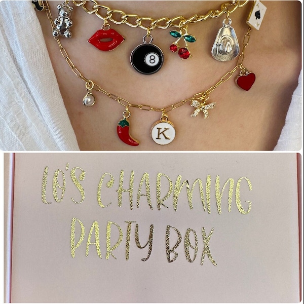 DIY Charm Necklace Kit Girls Night Jewelry Making Party Slumber Party Galentines bachelorette Party/Bridal Shower ActivityTeam Building Game