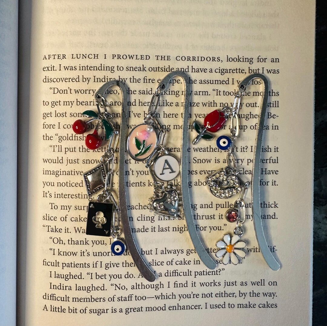 Custom Metal Charm Bookmark Bookworm Book Lover Gift Book Charm Silver ...
