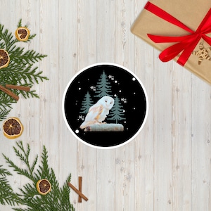 Uil Sticker, Kerstuil, Laptop Stickers, Hydro Flask Stickers, Bubble-free stickers
