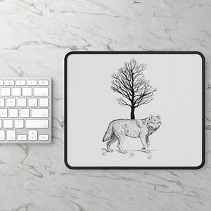 Wolf, Wolf Desk Mat, Desk Pad, Black Large Mouse Pad, Mouse Pad, Place Mat, Desk Pad, Large Desk Pad, Gaming Mouse Pad