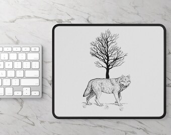 Wolf, Wolf Schreibtischauflage, Schwarzes großes Mauspad, Mauspad, Platzmatte, Schreibtischunterlage, großes Schreibtischkissen, Gaming Mouse Pad