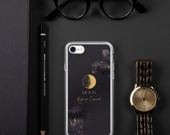 Funda para iPhone en fase lunar, funda para teléfono celestial