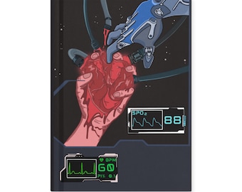 Systemfehler Journal | Raumtechnik Art Journal | Futuristisches Sci-Fi Notizbuch | Technisches Konzept Hardcover Zeitschrift Matt