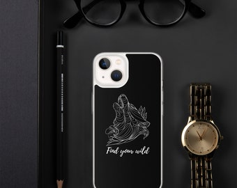 Wolf iPhone Case, Find your wild, Minimalist Phone Case