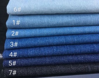 Heavy Blue Denim Fabric Washed Denim Fabric Cotton Denim Jean Fabric Apparel Fabric Sewing Heavy Denim Wide 150cm GSM 330g By The Half Yard