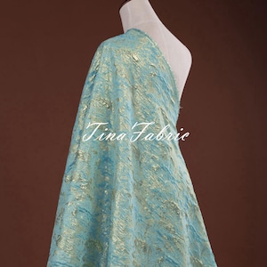 Eleganter Brokatstoff Gold Flora Jacquard Tuch Haute Couture Stoffe Für formelle Anzug Bekleidung 52 Zoll