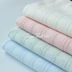 Embroidered Cotton Jacquard Fabric: Dress & Shirt Sewing Fabric By The Yard