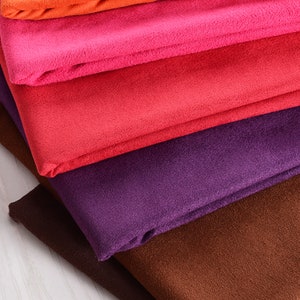 4 Way Stretch Faux Suede fabric for lightweight fabric work, satin backing For Clothing Garment Micro Suede Material Bags Shoes Sofa Cover image 2