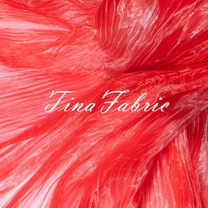 Red Pleated Organza Fabric - Dress & Designer Fabric - By The Half Yard