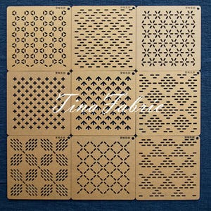 Acrylic Sashiko Stencil,Sashiko embroidery pattern,Quilt stitch mold,Small needle embroidery,Patchwork Sashiko Embroidery Pattern