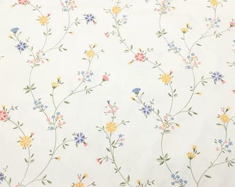 Tecido de sarja de algodão com estampa floral, 160 cm de largura, para confecção de roupas.