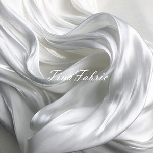 White Gradient Silk Satin Fabric: Wedding, Dress, Cosplay - By The Yard
