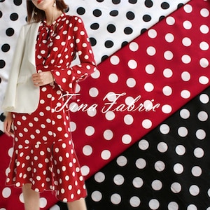 Polka Dot Chiffon Fabric: 57&quot; Wide, 3cm Dots, By The Half Yard