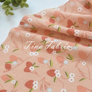 100% cotton fabric, Printed Fabric Strawberry Print Fabric, Shirt Fabric, Dress Fabric, Sewing Fabric By The Half Yard