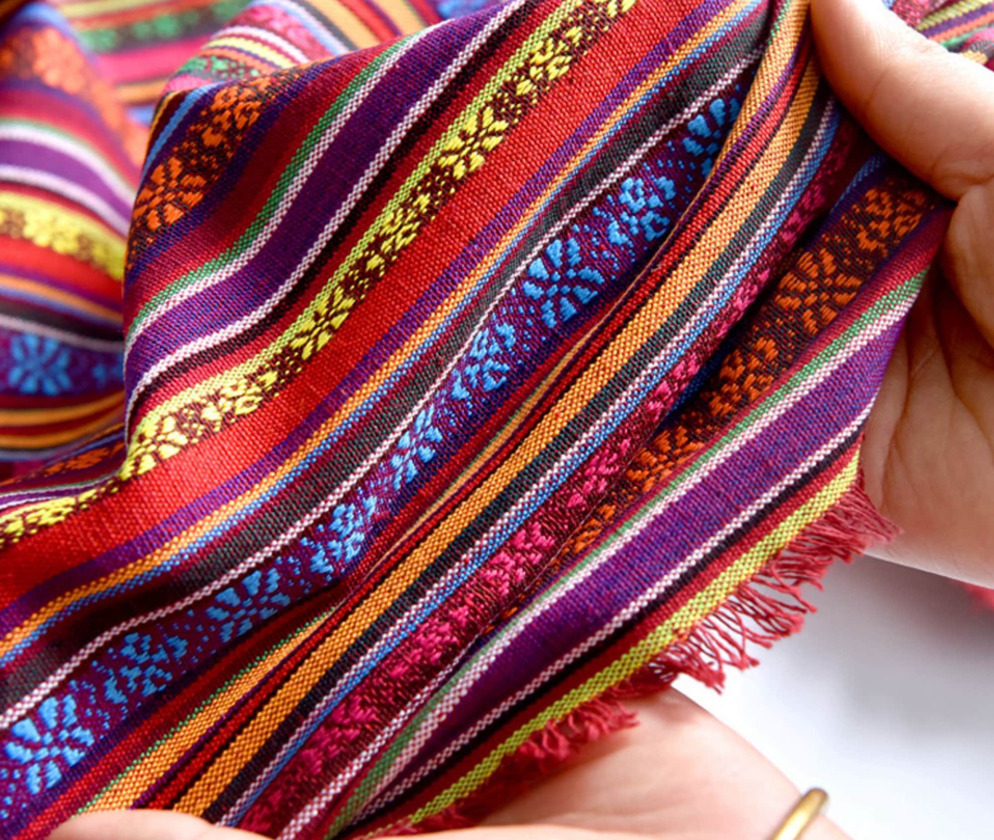 Nepal Fabric Nepal Style Colorful Jacquard Striped Pattern - Etsy