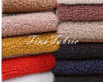 Thick Lamb Wool Fabric, Warm Lamb Velvet Fabric, Lamb Faux Fur, Plush Shoe and Hat Fabric, Winter Fabric, By The Half Yard