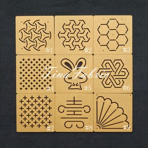 Estêncil acrílico Sashiko, padrão de bordado Sashiko, molde para ponto de colcha, bordado com agulha pequena, padrão de coelho de desenho animado