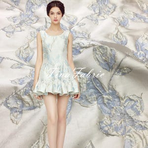 2 Colors Jacquard fabric - coat fabric - Dress fabric by the half yard