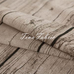 Vintage Wood Grain Linen Cotton Fabric: 59&quot; Wide, Photo Backdrop, Curtains - Half Yard