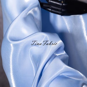 Sky Blue Silk Satin Fabric Gradient - Wedding, Dress, Cosplay - By The Yard