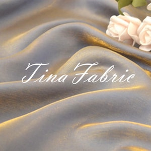 Gold Blue Gradient Silk Fabric: Luster Glazed Cosplay Dress Shirt Fabric, By The Yard