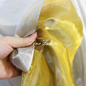 Gold Silver Mesh Organza Fabric, Mesh Fabric, Wedding Decoration Fabric, Background Fabric, DIY Fabric, Designer Fabric - By The Half Yard