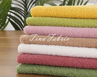 Teddy Plush Sherpa Fleece Fabric - 100% Polyester, 63" Wide (By The Half Yard)