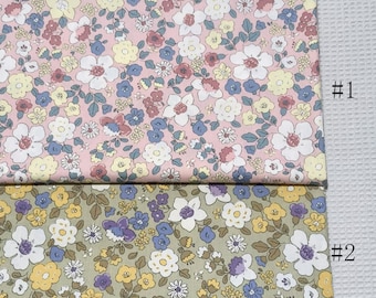 Tecido de sarja de algodão com estampa floral, 160 cm de largura, para confecção de roupas.