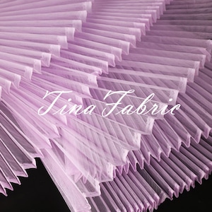 Light Purple Accordion Pleated Rigid Mesh - Pleated Accordion Mesh - Dress Fabric - Designer Fabric - Hand Textured Trim Fabric By The Yard