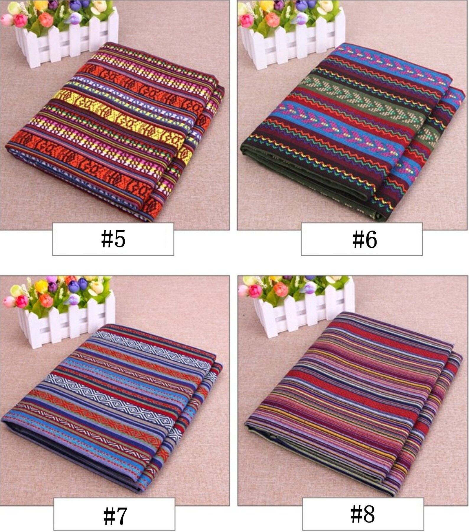 Nepal Fabric Nepal Style Colorful Jacquard Striped Pattern Etsy