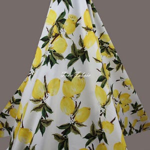 Yellow Lemon Print Cotton Fabric: Dress & Craft Sewing - 1/2 Yard