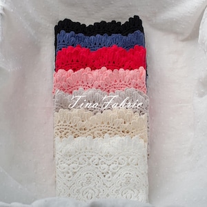 Ruffled Cotton Lace Trim: 3.5&quot; Wide Drape, Apparel & Bridal
