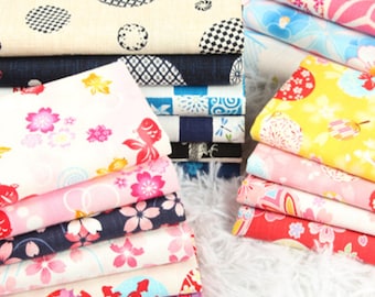 Japanese Cotton Fabric, 100% Cotton Printed Fabric, Dress Fabric, Handmade DIY Fabric By The Yard