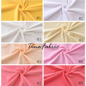 May include: Eight fabric swatches in different colors, from yellow to pink. The swatches are arranged in two rows of four, with each swatch labeled with a number from 1 to 8.