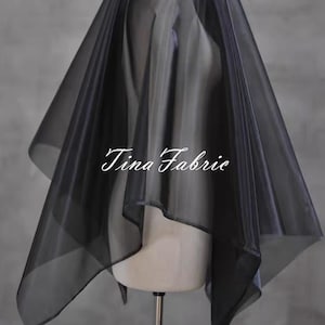 Pure Black Liquid Water-gloss Mesh Fabric Plain Weave Mesh Fabric Tutu Fabric By The Yard