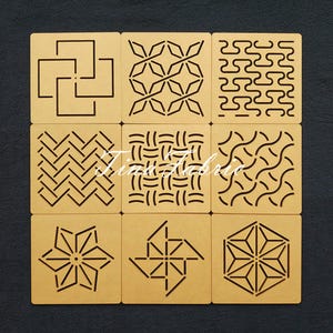 Acrylic Sashiko Stencil,Sashiko embroidery pattern,Quilt stitch mold,Small needle embroidery,Windmill pattern