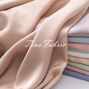 Opaque Stretch Satin Fabric Chiffon Fabric Summer Imitation Silk Satin Fabric Garment Lining Fabric Skirt Lining Fabric By The Half Yard