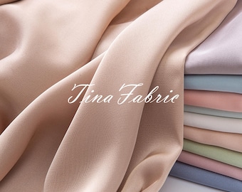 Stretch Satin Fabric: Opaque Imitation Silk Chiffon, Garment/Skirt Lining - By The Half Yard