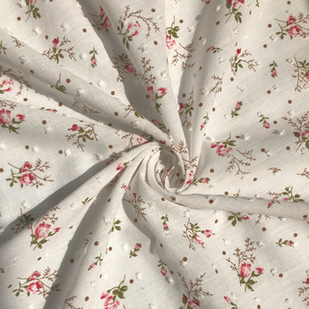 Woven Fabrics Small Floral Fabrics Polka Dot Fabrics Cotton - Etsy