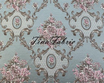 Floral Brocade Fabric: Damask Jacquard Upholstery, Garments, Curtains By The Yard