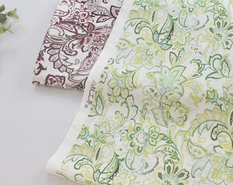 100% Cotton fabric, Printed Fabric Flora Fabric, Shirt Fabric, Dress Fabric, Sewing Fabric By The Half Yard