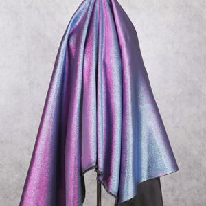 Pink Blue Jacquard Fabric: Shimmering Cosplay Coat Dress Material - By the Half Yard image 2