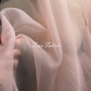 Organza fabric - Textured pleated yarn fabric , DIY fabric, Designer fabric - By the half yard