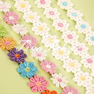 Small Floral Lace Trim Tulle Exquisite Floral Embroidery Wedding 2.5 cm width By The Yard
