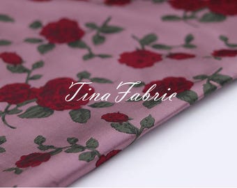 Rose Embossed Jacquard Fabric: French Vintage Brocade, 146cm Wide