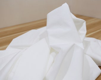 Tela 100% de algodón, tela de camisa blanca, tela de algodón opaca mate, tela de popelina lisa, tela DIY de ancho 145cm por media yarda
