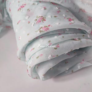 Chiffon Fabric Pink Floral Dot Exquistite Bridal Wedding Fabric Skirt Fabric Headband 59&#39;&#39; Width By The Yard